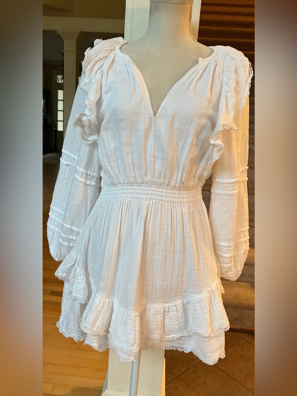 Chelsea & Violet Amanda Ruffle Lace trim Mini Dress - Picture 4 of 9